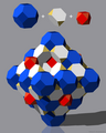 2 Oktaederstümpfe, 2 Tetraederstümpfe und 1 Kuboktaeder
