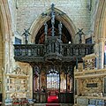 The rood screen, restored by Sir Ninian Comper in 1918[41]