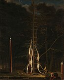 Die Leichen der Gebrüder Johan und Cornelis de Witt, Den Haag, August 1672. Gemälde von Jan de Baen, Rijksmuseum (Amsterdam)