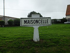 An old road sign on the way into Maisoncelle