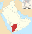 Map of North Yemen in the Arabian Peninsula (1923)