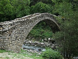 The 12th-century Romanesque bridge, Pont de la Margineda