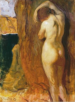 Nude Leaning Against a Rock