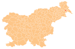 Karte von Slowenien, Position von Občina Odranci hervorgehoben
