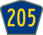 Highway 205 marker