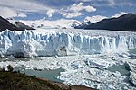 Perito Moreno Glacier entering the lake