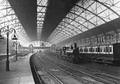 The interior of the original LNWR station in the late 19th century, with its once record-breaking roof