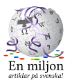 Swedish Wikipedia's 1,000,000 article logo (June 2013)