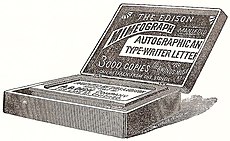 Advertisement from 1889 for the Edison Mimeograph