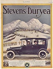 1914 Steven-Duryea advertisement in Life magazine