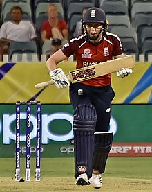 Knight batting for England during the 2020 ICC Women's T20 World Cup