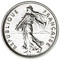 und als 5-Franc-Kursmünze von 1970 in Nickel
