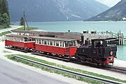 23. KW Die Achenseebahn Nr. 3 an der Endstation Seespitz am Achensee (1977).