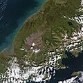 Natural-colour satellite image of Aniakchak National Monument and Preserve.