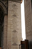 Despite losing the war at a heavy price, French battle victories of the Peninsular War were inscribed on the Arc de Triomphe