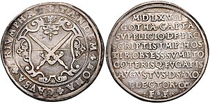 Elector Augustus, thaler issued on the capture of Gotha (1567), Dresden