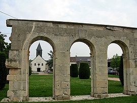 The arches in front of the church