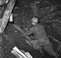 Kohlegewinnung in einem steilstehenden Flöz, Ruhrbergbau 1961