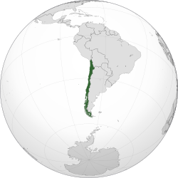 Location of the Socialist Republic of Chile in South America.