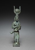 Statuette of Isis and Horus; 305–30 BC; solid cast of bronze; 4.8 × 10.3 cm; Cleveland Museum of Art (Cleveland, Ohio, US)