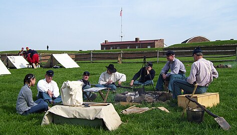 Historical re-enactment at Fort McHenry