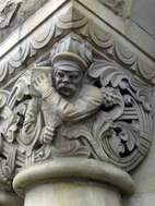The luggage porter, facade capital indicating the freight platform.