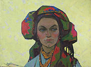 Mistress of the Mountains, (1962). Oil on canvas, 72 × 95 cm.