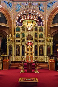 Interior showing the iconostasis