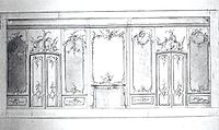 Entwurf für die Wanddekoration der Kaminwand des Bronzesaals im Potsdamer Stadtschloss, um 1754