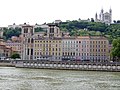 Lyon Cathedral and the Saône, in background the Fourvière hill