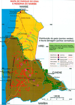 Map of Iona National Park, Republic of Angola (Source: UN Development Programme)