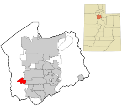 Location of Copperton, Utah