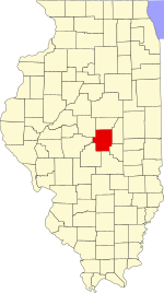 Map of Illinois highlighting Macon County