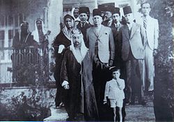 Abd-El-Rahman Taji and King Abdullah I of Jordan in Wadi Hunayn between 1920 and 1930.