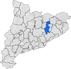 A map of Catalonia showing the Plana de Vic location