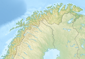 Map of northern Norway and Sweden marked with locations mentioned in the article