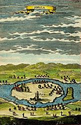 Zeitgenössische Ansicht von Sofala aus dem Jahre 1683