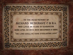Memorial in St Mary Abbots, Kensington
