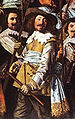 Guardsman's buff jerkin worn with a sash, c. 1639, from a painting by Frans Hals.