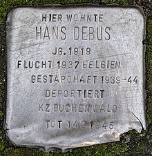 Stolperstein für Hans Debus