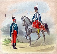 Chief Officer in full dress and Private in everyday uniform (1775–1795)
