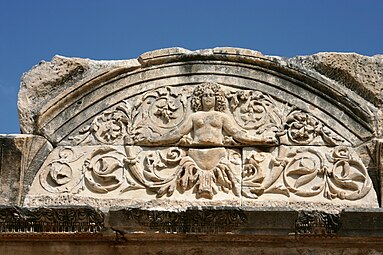 Roman rinceau of the Temple of Hadrianus, Ephesus, Turkey, unknown architect or sculptor, 117-118 AD