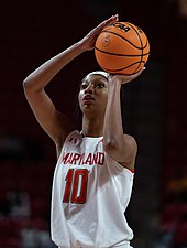 Reese shooting a free throw for Maryland