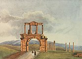 Hadrian's Arch and the Temple of Olympian Zeus, from the west (after 1834).