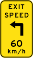 (W1-9-3) Exit advisory speed with turn to left