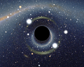 Image 36Simulated view of a black hole. Jacob Bekenstein predicted and co-discovered black hole entropy (from Culture of Israel)
