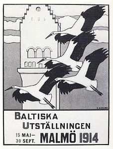 Poster for the Baltic Exhibition in Malmö (1914)