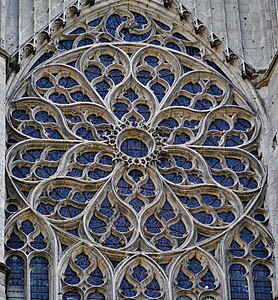 Flamboyant north transept rose of Beauvais Cathedral (16th c.)