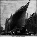 Bow view of City of New York before launching.