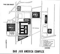 9th MAB post-operation map of the DAO Compound and Air America Compound with LZs marked